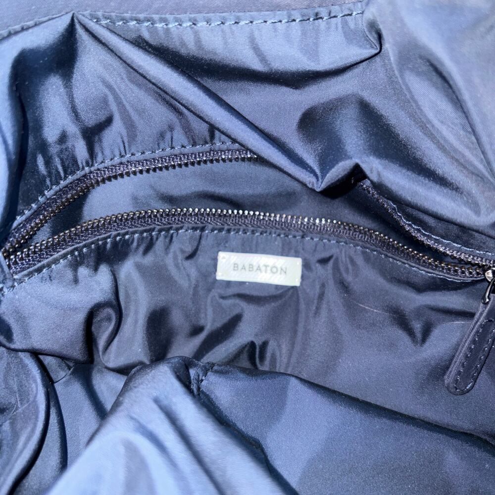 Aritzia Babaton Commute Tote Navy Nylon Cinch Quiet Luxury Minimalist Bag - Picture 4 of 10